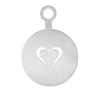 Coffee Art Molds - Latte Stencil Set for Drinks | 430 Stainless Steel with Silver Tone, 4.72 Inch Size, Snowflake Rose Heart Pattern, Decorative Tool for Home