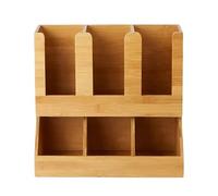 Coffee Bar Organizer, Wooden Tea Station Rack, Small Condiment Holder, Multi-Compartment Design, Space Saving Setup, Easy Access Storage, Perfect for Restaurant, Breakroom, Shop, Outdoor, Home, Cafe