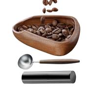 Coffee Bean Dosing Cup - Coffee Dosing Cup Wood Tray, Brewing Tool with Spoon and Spray Bottle | Beginner-Friendly Design, Ideal for Professionals Men Women, Easy to Use for Home Café Preparation