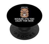 Coffee Because It's Too Early For Beer PopSockets PopGrip Adhesivo