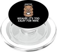 Coffee Because It's Too Early For Wine PopSockets PopGrip para MagSafe
