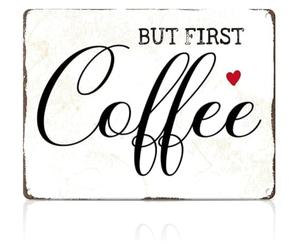 Coffee Before Talk Metal Tin Sign Vintage Wall Hanging 12x8 Inch