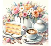 Coffee Cake Food Jigsaw Puzzle 35 Pieces 30x30cm/12x12inch, Difficult Jigsaw Puzzles for Adults 35, Beautiful Art Work, Great Festive Puzzle Gift for Men/Women