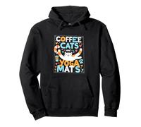 Coffee Cats And Yoga Mats Meditación de relajación |------ Sudadera con Capucha