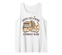 Coffee Cats & Books Una Mezcla Camiseta sin Mangas