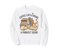 Coffee Cats & Books Una Mezcla Sudadera