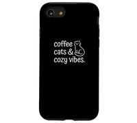 Coffee Cats Cozy Vibes - Cat Cozy Home Café Placer Relax Carcasa para iPhone SE (2020) / 7/8
