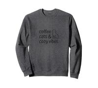 Coffee Cats Cozy Vibes - Cat Cozy Home Café Placer Relax Sudadera
