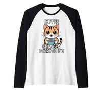 Coffee Changes Everything Camiseta Manga Raglan