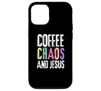 Coffee Chaos And Jesus Christ Christian Religious Love Faith Carcasa para iPhone 12/12 Pro