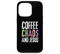 Coffee Chaos And Jesus Christ Christian Religious Love Faith Carcasa para iPhone 13 Pro