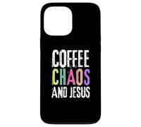 Coffee Chaos And Jesus Christ Christian Religious Love Faith Carcasa para iPhone 13 Pro Max