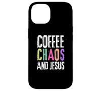 Coffee Chaos And Jesus Christ Christian Religious Love Faith Carcasa para iPhone 14