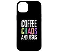 Coffee Chaos And Jesus Christ Christian Religious Love Faith Carcasa para iPhone 14 Plus