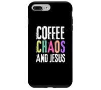 Coffee Chaos And Jesus Christ Christian Religious Love Faith Carcasa para iPhone 7 Plus/8 Plus