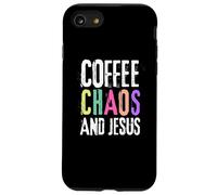 Coffee Chaos And Jesus Christ Christian Religious Love Faith Carcasa para iPhone SE (2020) / 7 / 8