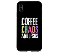 Coffee Chaos And Jesus Christ Christian Religious Love Faith Carcasa para iPhone XS Max