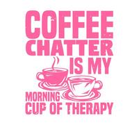 Coffee Chatter es mi tipografía premium de taza de la mañana Calcomanías de letras 49.2x58.2cm Incluye kit de película de transferencia Rosa