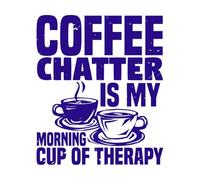 Coffee Chatter es mi tipografía premium de taza de la mañana Calcomanías de vinilo para murales y paredes 49.2x58.2cm Impermeable Azul oscuro
