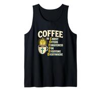 Coffee Christ Ofrece perdón y Cita de fe Camiseta sin Mangas