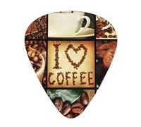 Coffee Collage - Juego de 12 pastillas de guitarra adecuadas para tocar guitarras acústicas, guitarras eléctricas, etc.