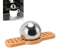 Coffee Cooling Tool, Stainless Steel Reusable Frozen Ball with Removable Stand for Unlocking Authentic Coffee Flavors (Amarillo)