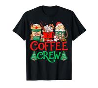 Coffee Crew Xmas Holiday Santa Hat Coffee Drinker Christmas Camiseta
