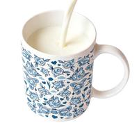 Coffee Cup - 11oz Floral Pattern Ceramic Mug | Decorative Drinkware for Kitchen Office Bar, Birthday Christmas Thanksgiving Gift for Husband Dad Family Home