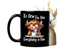 Coffee Cup - Ceramic Tea Mug for Farmhouse Decor, Aesthetic Animal Pattern Gift with Ergonomic Handle, Drinking Vessel for Hot Milk Cold Juice Beverage Office Home Use 350ml Capacity 12oz Size