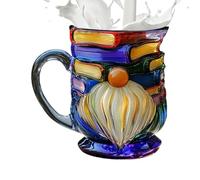 Coffee Cup - Resin, 6.69x5.51x5.51in Gnome Book Artistic Mug Hand-Painted 3D Design | Decorative Beverage Cup For Drinking Experience, Novelty Coffee Mug For Home, Office, Tea Time