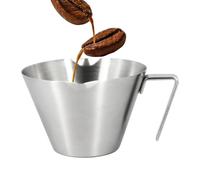 Coffee Cup, Steel Measuring Pitcher, 2,83 x 3,54 x 2,99 pulgadas, Heat Resistant Double Spout Design, Three Scale Measurement Tool with Handle for Kitchen Cooking, Coffee Brewing, Dosing