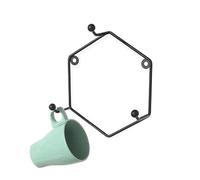 Coffee Cup Wall Rack - Expositor de tazas de té con forma hexagonal - Organizador geométrico para uso en casa - Soporte para salón de café y comedor