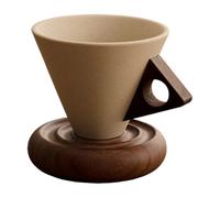 Coffee Cups - 250ml Ceramic Tapered Retro Mug | Hot Beverage Cup for Coffee, Tea, Chocolate, Drinks for Family, Friends, Birthdays, Home, Indoor & Outdoor, Travel, Daily Use