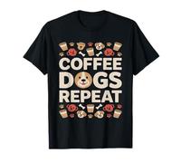 Coffee Dogs Repeat Corgi Dog Lover Coffee Camiseta