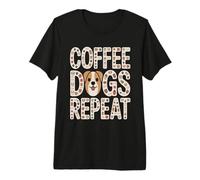 Coffee Dogs Repeat Corgi Dog Lover Coffee Camiseta Premium