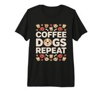 Coffee Dogs Repeat Corgi Dog Lover Coffee Camiseta Premium