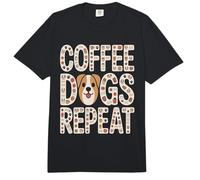 Coffee Dogs Repeat Corgi Dog Lover Coffee Comfort Colors Adult Heavyweight T-Shirt