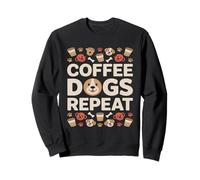 Coffee Dogs Repeat Corgi Dog Lover Coffee Sudadera