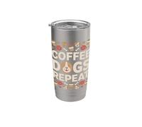 Coffee Dogs Repeat Corgi Dog Lover Coffee Vaso térmico de acero inoxidable de doble pared