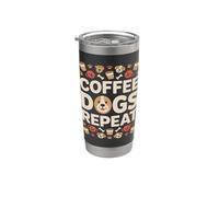 Coffee Dogs Repeat Corgi Dog Lover Coffee Vaso térmico de acero inoxidable de doble pared