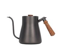 Coffee Drip Kettle Acero inoxidable Mouth delgada vertido sobre la tetera con asa de madera Capacidad de 850 ml para el café Barista Brewing