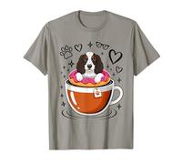 Coffee English Springer Spaniel Donut Camiseta