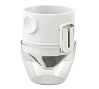 Coffee Filter Cup, Pour Over Coffee Filter Pot, 2.95x2.95x3.74in Reusable Stainless-Steel Cafe Stein, Beverage Glass with Holder, Stainless Steel Decant Strainer