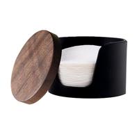 Coffee Filter Paper Storage Box - 1x Filter Storage Container Round | Aluminio Coffee Filters Dispenser, Round Cofffee Filters Holder, Vintage Farmhouse Style Wood Dust-Proof Container With Lid