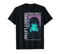 Coffee First Mercy Later Anime Phonk Vaporwave Manga Girl Camiseta