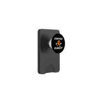 Coffee First Retro Cartoon Mascot Barista PopSockets PopWallet para MagSafe