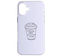 Coffee First, Wander Later - Coffee Lovers Adventure Design Carcasa para iPhone 16 Plus