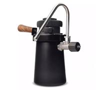 Coffee Foam Machine Steamer, Steam Milk Frother, with 2 Pcs Steam Nozzles, Air Pressure Gauge, Detachable Wooden Handle, for Cappuccino, Latte, Stovetop Open Flame/Induction Hob Heating