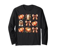 Coffee Football Fall Vibes Cozy Autumn Game Day Manga Larga
