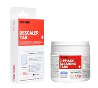 Coffee Format: Set de pastillas para cafetera 2-Phase Cleaning Tabs+ (40 x 3,5 g) para la limpieza de residuos de café y Descaler Tab+ (6 x 16 g) para la descalcificación